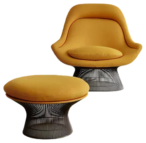 Set of Lounge Chair and Footstool Set by Warren Platner for Knoll Inc. / Knoll International, 1966