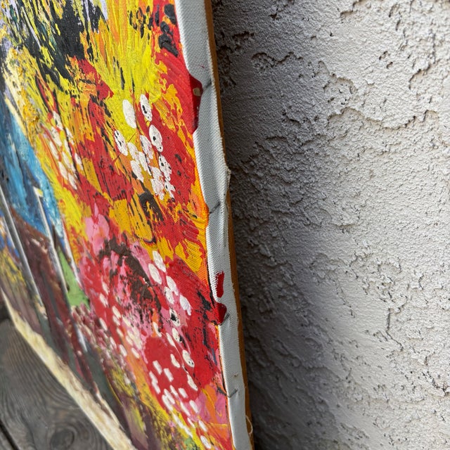 1960s Paul Blaine Henrie “The Balloon Vendor” Large Mid-Century Oil Painting, 30x48 For Sale - Image 12 of 18