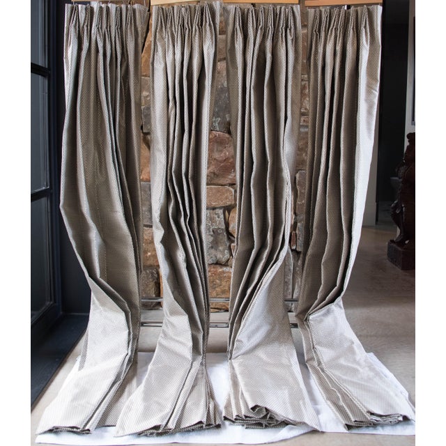 Gray Embroidered 87.5" Kravet Silk Drapery Panels Set of 4 Chairish