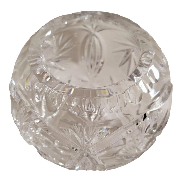 Mid 20th Century Vintage Small Crystal Rose Bowl For Sale