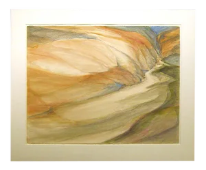 James Conaway "North Canyon" Original Mixed Media Watercolor and Pencil, Matted