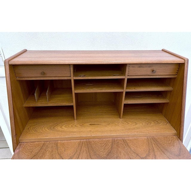 Vintage Secretaire in Teak by Bernhard Pedersen & Son For Sale - Image 4 of 18