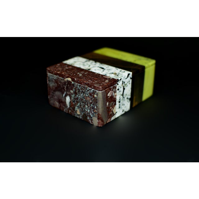 Gemstone Box Four Natural Stones Rare K3 Jasper Green Serpentine For Sale In Los Angeles - Image 6 of 10