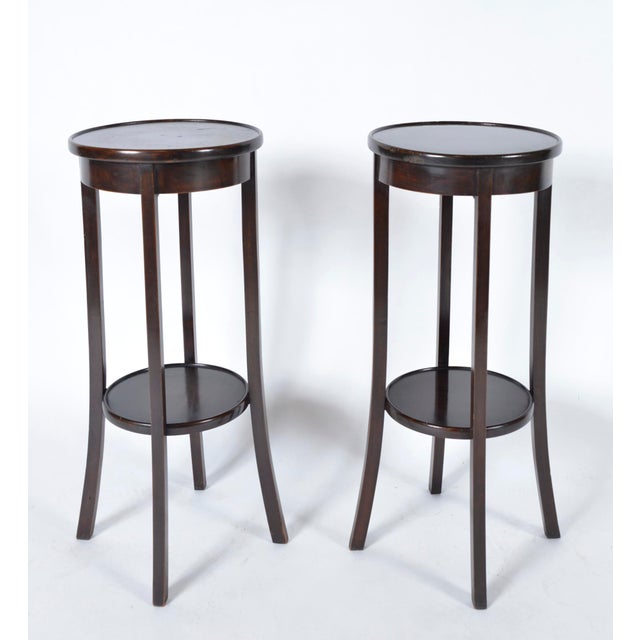 Antique English Mahogany Birch Wood Plant Stands, 1900s, Set of 2 For Sale - Image 14 of 14