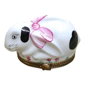 Vintage Porcelain & Brass Rabbit Limoges Box
