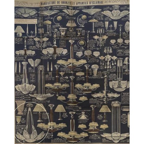 Art Deco Bronze and Glass Chandelier by Georges Leleu, France, 1930s For Sale - Image 9 of 18