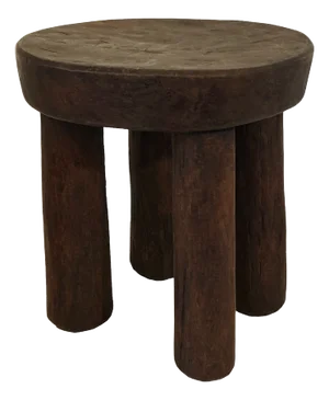African Rustic Wood Milk Stool Hehe Gogo People Tanzania 10.75" H