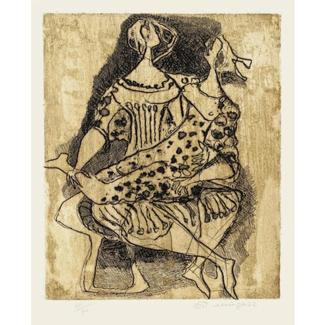 Two Figures - Original Etching by Luciano Minguzzi - Late 20th Century Late 20th Century For Sale - Image 3 of 3