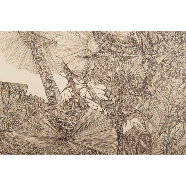 Modernist Zum Licht Etching by Ernst Degasperi, 1972 For Sale - Image 4 of 8