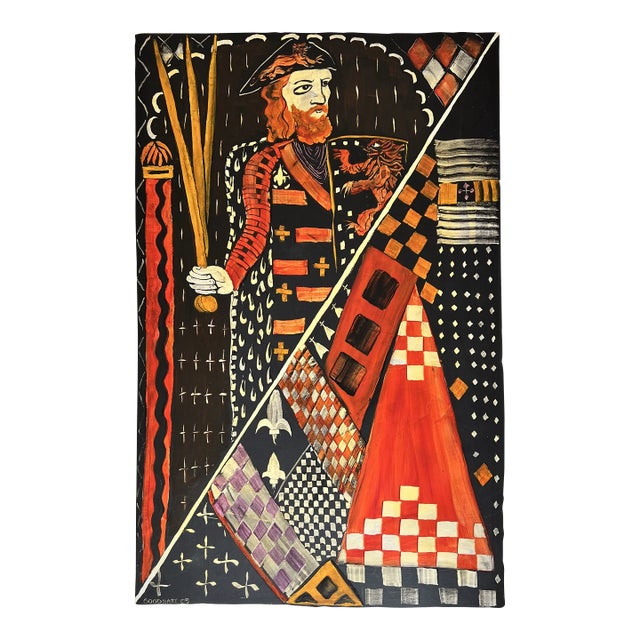 Playing Cards-Themed Contemporary Oil Painting "Three of Swords" For Sale