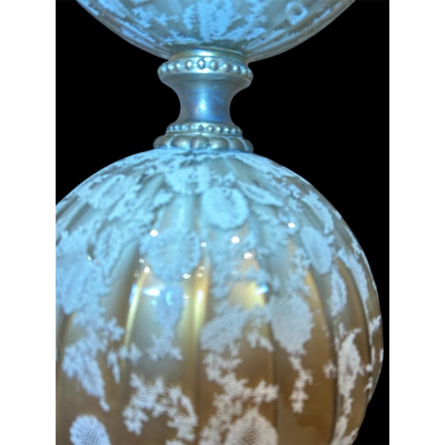 Late 18th Century Vintage Glass/Brass Table Lamps - a Pair For Sale - Image 5 of 8