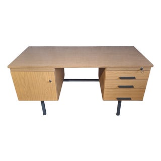 Vintage Ministers Desk with Double Drawers, 1960s For Sale