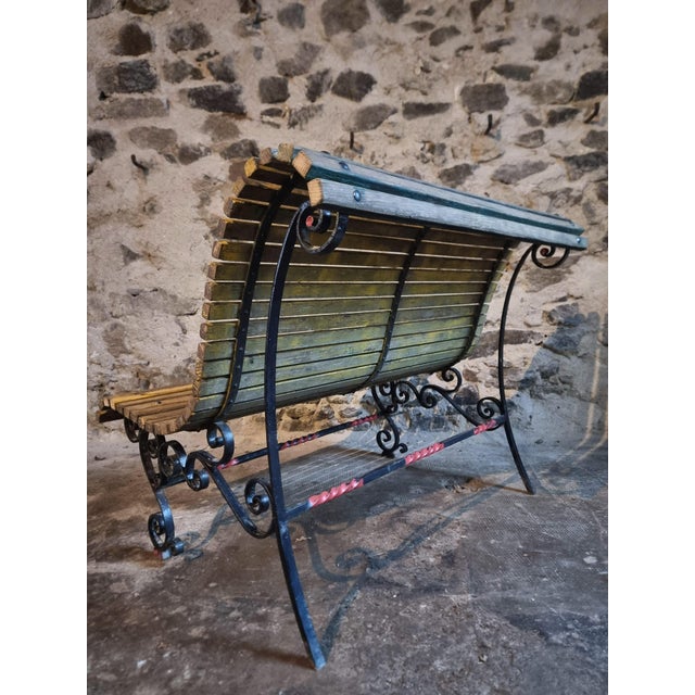 Industrial Mid 20th Century French Garden Bench, 1950s For Sale - Image 3 of 12