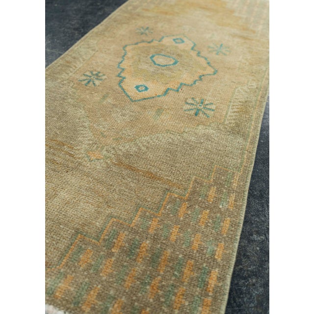 Turkish Mini Rug Oriental Hand Knotted Vintage Rug 1'5" x 3'1" #20767 For Sale - Image 4 of 8
