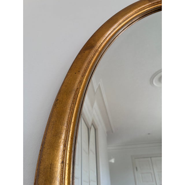 Hollywood Regency Vintage Oval Giltwood Beveled Mirror – Hollywood Regency, Belgium, 1970s For Sale - Image 3 of 9