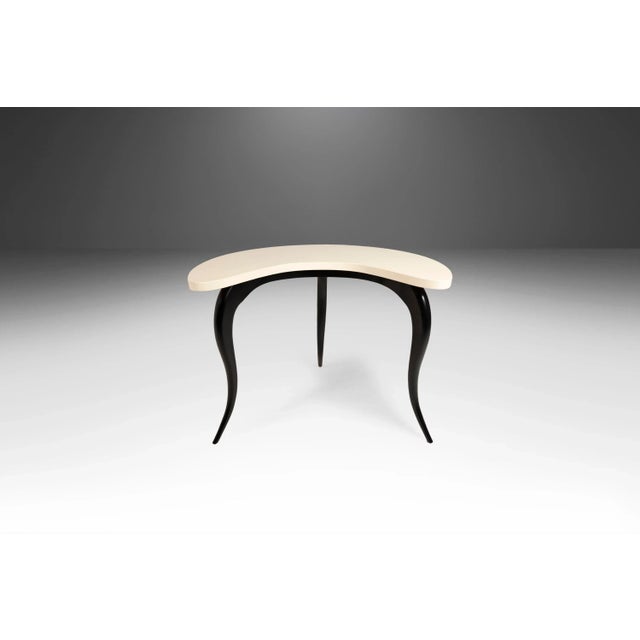 1970s Circa 1970s Art Deco Serpentine Coffee Table & Side Tables After Osvaldo Borsani - Set of 3 For Sale - Image 5 of 12