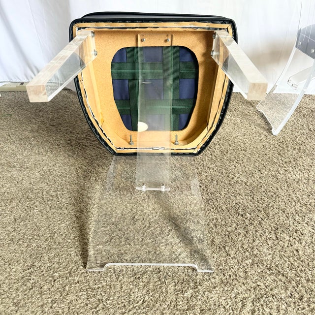 Postmodern Lucite High Back Dining Chair - Set of 4 For Sale - Image 9 of 9