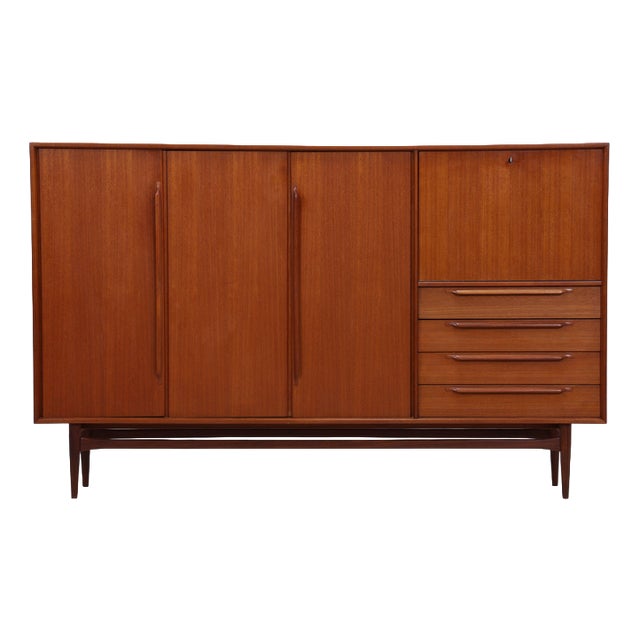 Vintage Teak Highboard by Heinrich Riestenpatt, 1960s For Sale