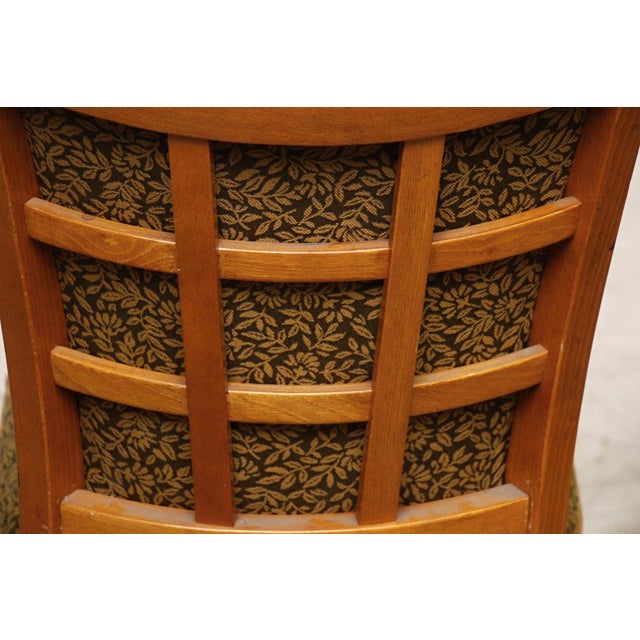 Wood Vintage Traditional Wooden Dining Chair With Foliate Upholstery For Sale - Image 7 of 10