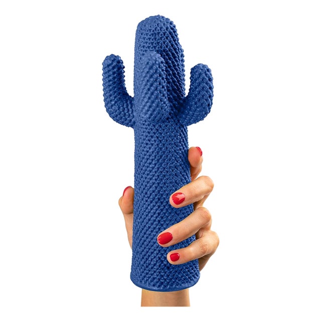 Gufram Guframini LeBleuCactus Le Bleu Cactus Blue Miniature 1:8 Designed by Guido Drocco and Franco Mello Made in Italy Collectible Object For Sale