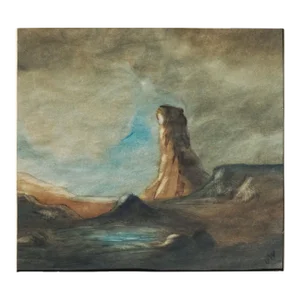 "Water Hole" - Early 20th C. Monument Rock Landscape