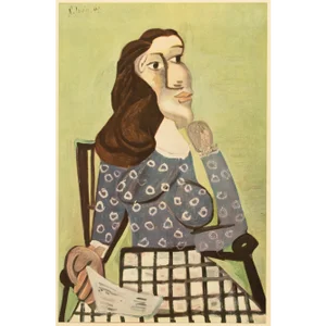 1943 Pablo Picasso "Femme Au Corsage Bleu", First Edition Period Parisian Lithograph