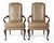 Coffee Pair of Queen Anne Style Leather Armchairs For Sale - Image 8 of 10