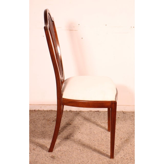 Wood Mahogany Chairs with Inlays, 19th Century, Set of 4 For Sale - Image 7 of 13
