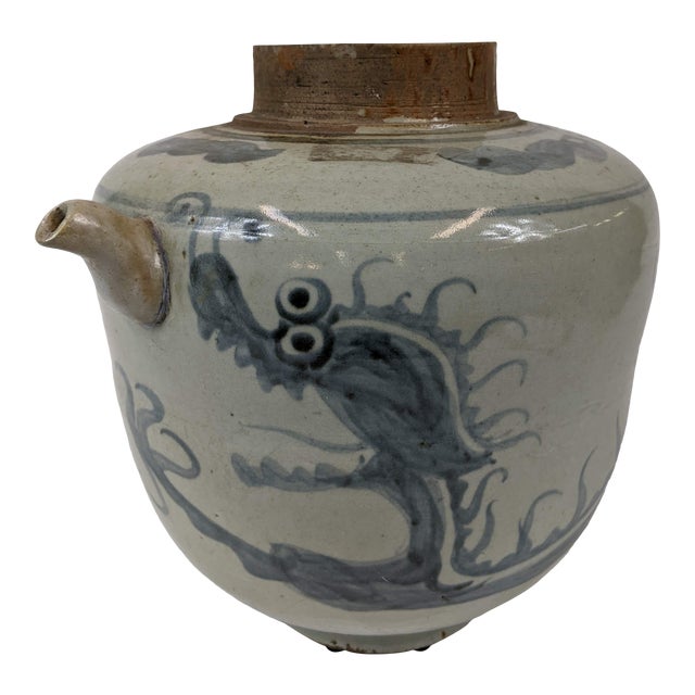 17th Century Blue and White Wine Jar For Sale