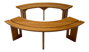 Curved Benches S38A by Pierre Chapo for Ebenisterie Seltz, France, 1970s, Set of 2