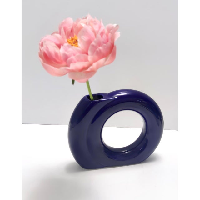 Made in Italy, 1970s. It is made in blue glazed ceramic by Pietro Arosio for Parravicini. This is a vintage piece,...