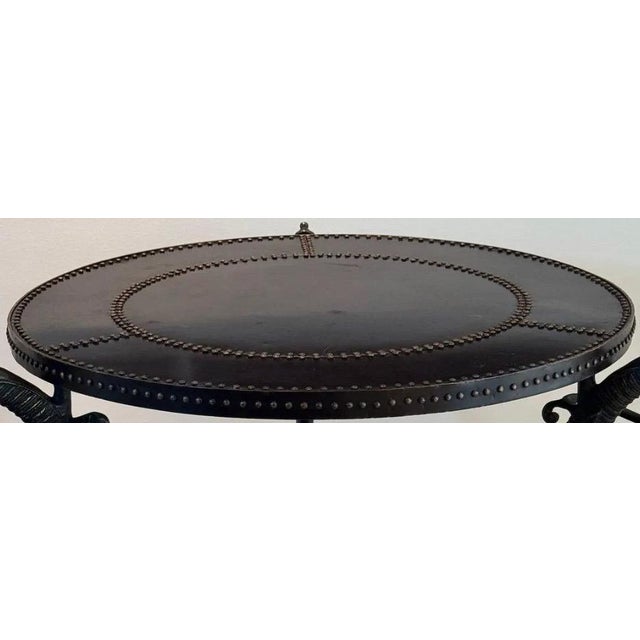 Brass Vintage Campaign Style Sword Side Table - Attributed to Theodore Alexander For Sale - Image 8 of 10