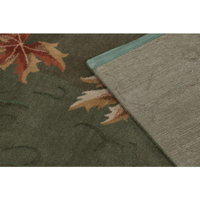 Bottle Green Contemporary Oversized Chinese Art Deco Style Wool Rug by Rug & Kilim, India For Sale - Image 8 of 10