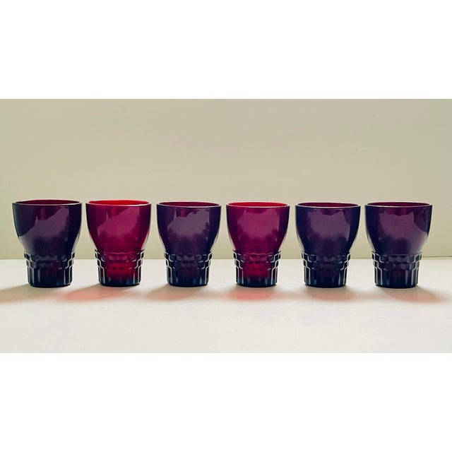 1940s Anchor Hocking “Royal Ruby” Pitcher & Juice Glasses - 7 Pieces For Sale - Image 9 of 12