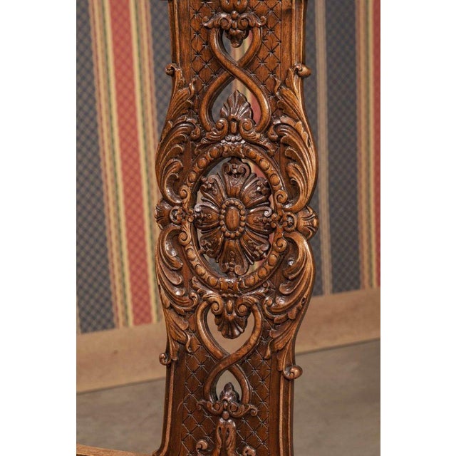 Late 19th Century Late 19th Century French Dining Chairs in Carved Fruitwood and Ori Upholstery, 1890s For Sale - Image 5 of 7