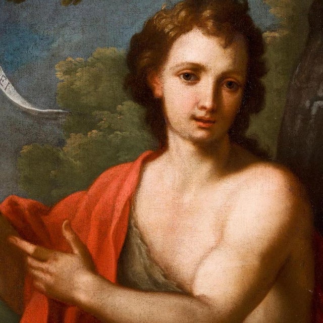 Baroque After Pietro Bianchi, Saint John the Baptist in the Desert, 1700s, Oil on Canvas For Sale - Image 3 of 6