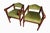 Amsterdam School Armchairs with Green Velvet Upholstery and Wooden Frames, 1930s, Set of 2, in Very Good conditions....