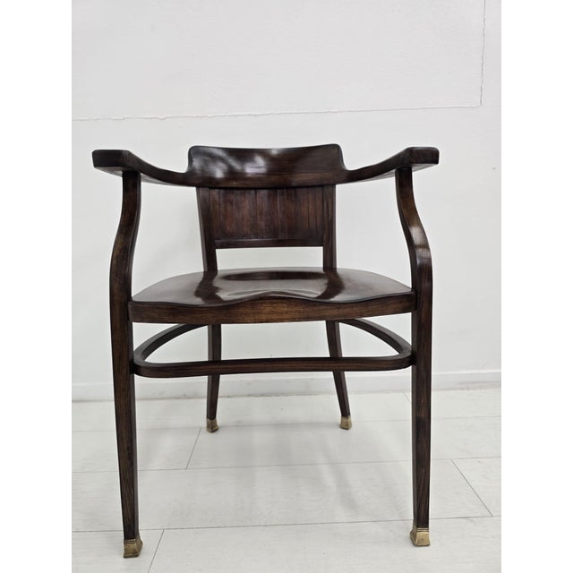 A rare early 20th-century Fischel bentwood armchair, Model No. 6048, associated with the design of Otto Wagner. The chair...