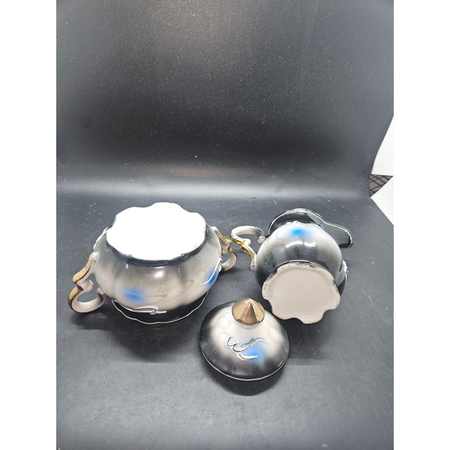 1980s Vintage Lucky Moriage Dragonware Sugar and Creamer Set Made in Japan For Sale - Image 5 of 5