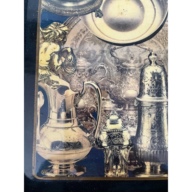 Bespoke Lacquered Fornasetti Style Serving Tray Sally Designs Artist Signed For Sale - Image 4 of 12