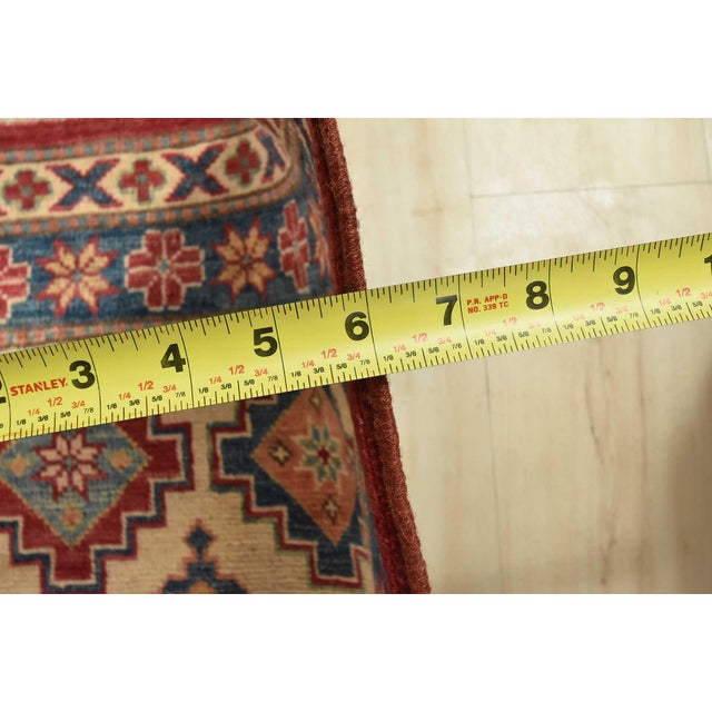 Kazak Rug 10’6” X 14’7” Red Wool Tribal Hand-Knotted Oriental Carpet For Sale - Image 13 of 15