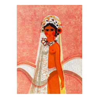 Frédéric Menguy 1975 - Les Angéliques - La Mariée I Signed Lithograph For Sale