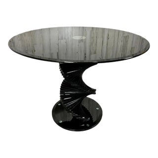 Smoked Glass Helix Spiral Dining Table For Sale