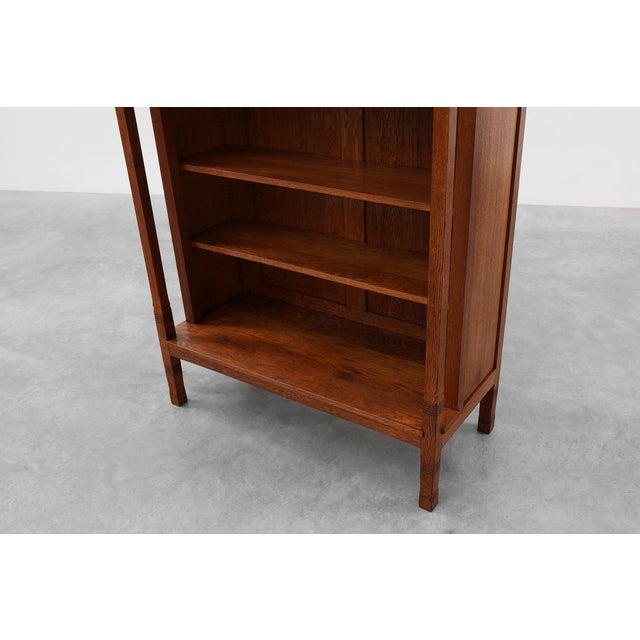 Jugendstil Oak Bookcase with Adjustable Shelves, Netherlands, 1890s For Sale - Image 10 of 15