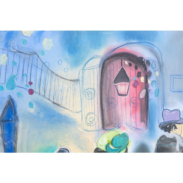 Post Impressionist Zule Moskowitz Signed Post-Impressionist Figurative Pastel on Paper Framed 1980s For Sale - Image 3 of 8