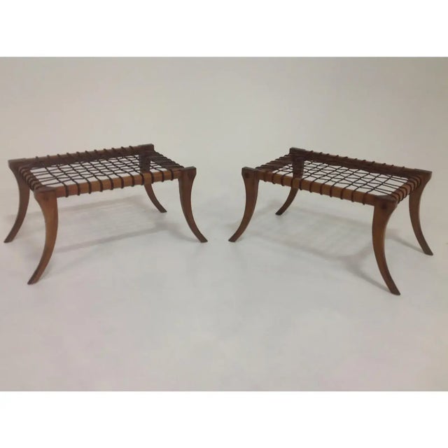Mid-Century Modern Modern Medellin Mid-Century Style Klismos Ottomans - A Pair For Sale - Image 3 of 4