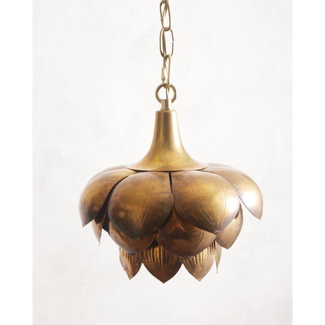 Mid 20th Century Attributed to Feldman Lotus Pendant Lamp For Sale - Image 13 of 18
