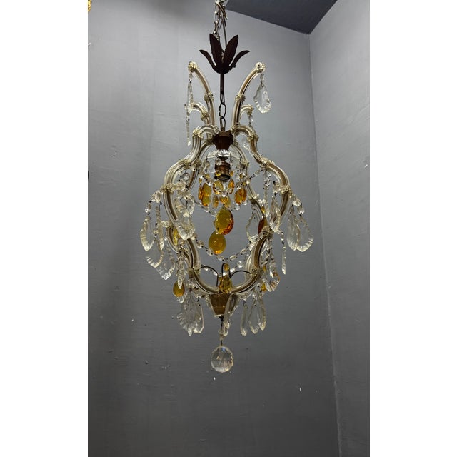 Crystal Maria Teresa Light Pendant, 1950s For Sale - Image 3 of 12