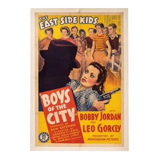 Matted Vintage Original "Boys of the City" East Side Kids Movie Poster For Sale