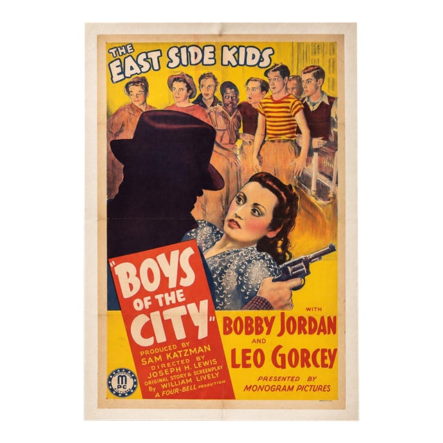 Matted Vintage Original "Boys of the City" East Side Kids Movie Poster For Sale